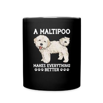 Chien Maltipoo - Mug uni - noir - Devant