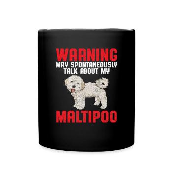 Maltipoo Hund - Tasse einfarbig - Schwarz - Vorne
