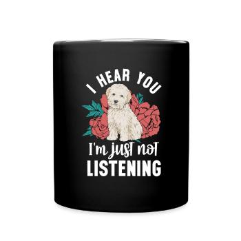 Maltipoo Hund - Tasse einfarbig - Schwarz - Vorne