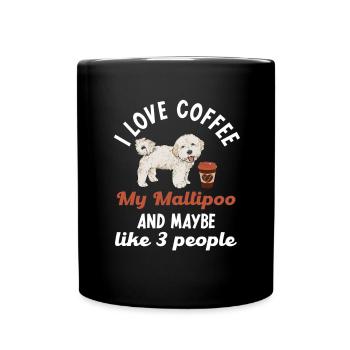 Maltipoo Hund - Tasse einfarbig - Schwarz - Vorne