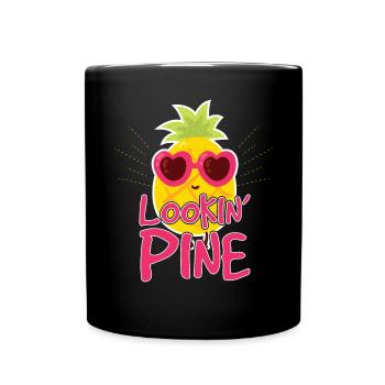 Lookin Pine Pineapple Pun - Full Colour Mug - black - Front