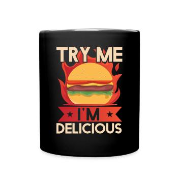 Try Me Im Delicious - Full Colour Mug - black - Front
