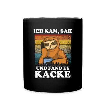 Faultier Tshirt Damen Herren Faul Müde Bürohumor - Tasse einfarbig - Schwarz - Vorne