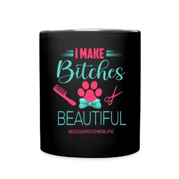 Chemise de toiletteur de chien Tenue de toilettage de chien Drôle de chien Gr - Mug uni - noir - Devant