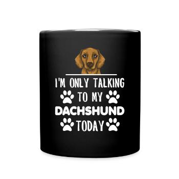 Dachshund Geschenk Dixie Wiener Doxie Dackel - Tasse einfarbig - Schwarz - Vorne