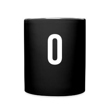 0 Number Letter Symbol Alphabet Initial - Full Colour Mug - black - Front