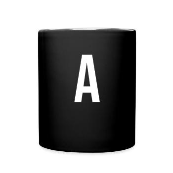 Une lettre chiffre symbole alphabet initiale - Mug uni - noir - Devant