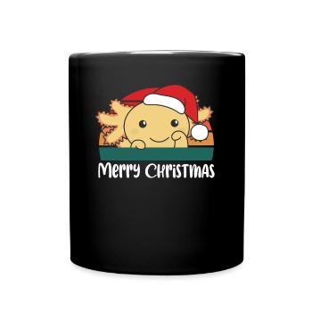 merry Christmas Retro Axolotl Weihnacht - Tasse einfarbig - Schwarz - Vorne
