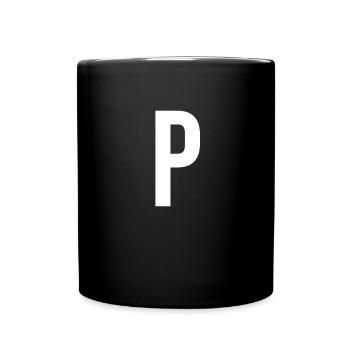 Lettre P Chiffre Symbole Alphabet Initiale - Mug uni - noir - Devant