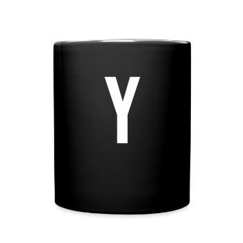 Y-Buchstaben-Zahlensymbol Alphabet-Initiale - Tasse einfarbig - Schwarz - Vorne