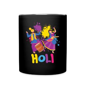 Radha Krishna Hindouisme Hindu Holi Festival - Mug uni - noir - Devant