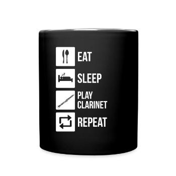 Klarinette Klarinettenspieler Klarinettist - Tasse einfarbig - Schwarz - Vorne