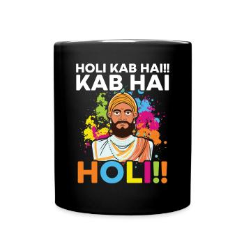 Radha Krishna Hinduismus Hindu Holi Festival - Tasse einfarbig - Schwarz - Vorne