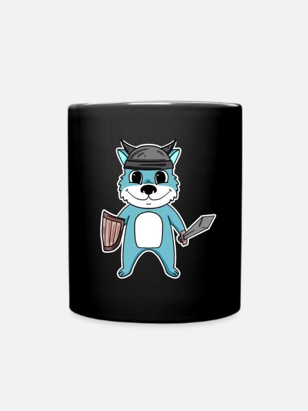 Wikinger Wolf - Tasse einfarbig - Schwarz
