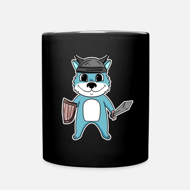 Wikinger Wolf - Tasse einfarbig - Schwarz
