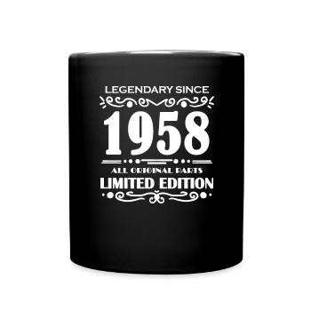 1958 - Jahrgang 1958 - Baujahr 1958 - Tasse einfarbig - Schwarz - Vorne