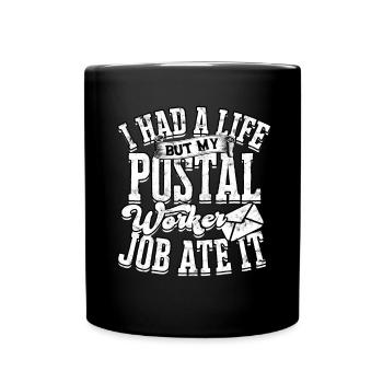 Postman Postman Post Office Gift Letter Parcel Delivery - Full Colour Mug - black - Front