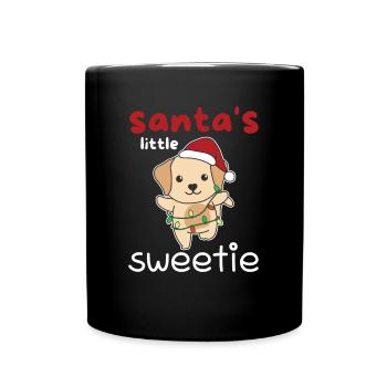 Labrador Christmas Santa's little sweetie - Full Colour Mug - black - Front