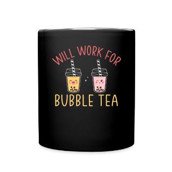 Bubble Tea Lover Gift - Full Colour Mug - black - Front