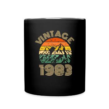 Vintage Berg Mountain 1983 40. Geburtstag Shirt - Tasse einfarbig - Schwarz - Vorne