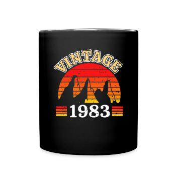 Vintage Berge 1983 Geschenk 40. Geburtstag - Tasse einfarbig - Schwarz - Vorne