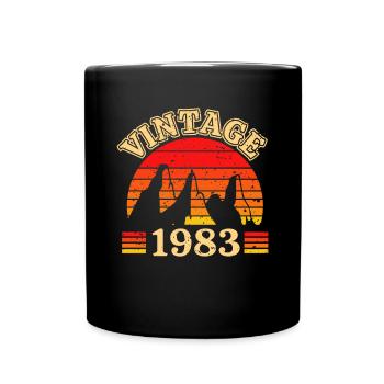 Vintage Berg Mountain 1983 40. Geburtstag Shirt - Tasse einfarbig - Schwarz - Vorne