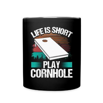 La vie de joueur de Cornhole est courte Équipe Tosser Cornhole - Mug uni - noir - Devant