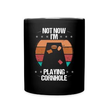 Cornhole Player Not now at Tosser Cornhole TeamCo - Full Colour Mug - black - Front