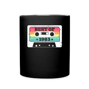 Best Of 1983 Cassette 40th Birthday Cassette - Full Colour Mug - black - Front
