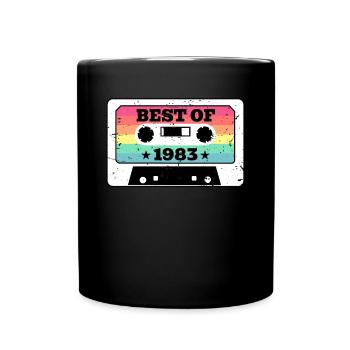 Best Of 1983 Cassette 40th Birthday Cassette - Full Colour Mug - black - Front