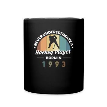 Ne jamais sous-estimer un joueur de hockey en 1993 - Mug uni - noir - Devant
