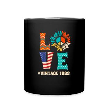 Love Vintage 1983 Chemise 40e anniversaire - Mug uni - noir - Devant