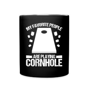 Cornhole Player Favorite People Cornhole Team - Full Colour Mug - black - Front