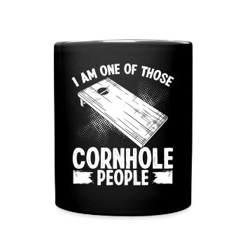 Cornhole Player Tosser People Cornhole Team - Full Colour Mug - black - Front