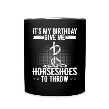 Horseshoe Pitching Game Birthday Idea for Tosser - Full Colour Mug - black - Front