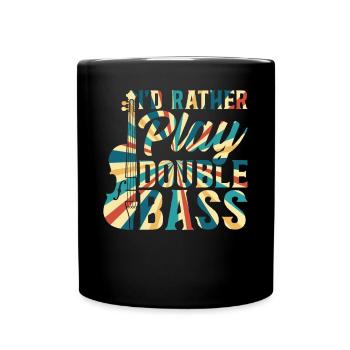 Je préfère jouer de la contrebasse - contrebasse contrebasse - Mug uni - noir - Devant