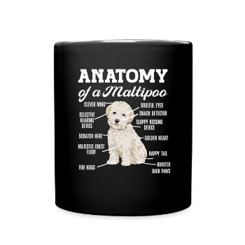 Maltipoo Hund - Tasse einfarbig - Schwarz - Vorne
