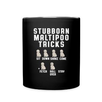 Maltipoo Hund - Tasse einfarbig - Schwarz - Vorne