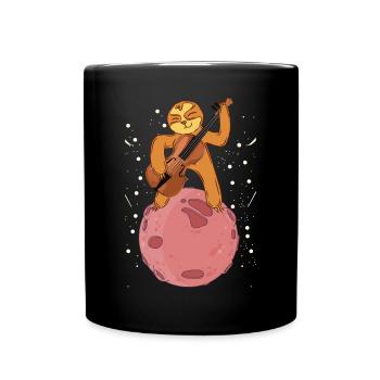 Sloth Contrebassiste Paresseux Contrebassiste - Mug uni - noir - Devant