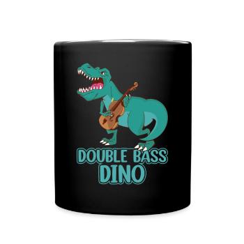 Contrabass Dinosaur Double Bassist - Double Bass D - Tasse einfarbig - Schwarz - Vorne