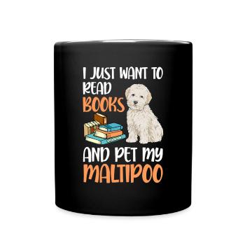 Maltipoo Hund - Tasse einfarbig - Schwarz - Vorne