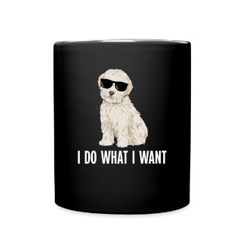 Maltipoo Hund - Tasse einfarbig - Schwarz - Vorne