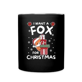 Je veux un renard pour Noël renard mignon - Mug uni - noir - Devant
