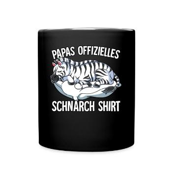 Papas Offizielles Schnarch Shirt Papa Schnarchen - Tasse einfarbig - Schwarz - Vorne