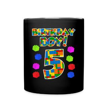 5ème anniversaire garçon 5 ans fils enfant - Mug uni - noir - Devant