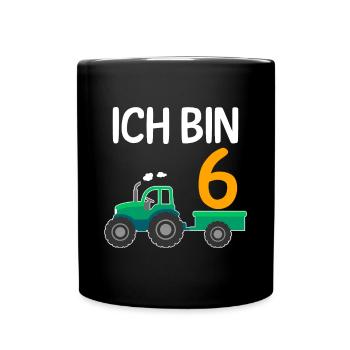 6. Geburtstag Junge 6 Jahre - Tasse einfarbig - Schwarz - Vorne