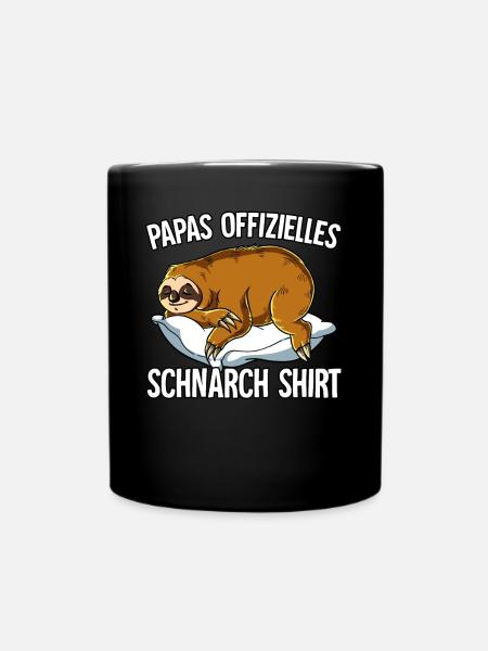 Papas Offizielles Schnarch Shirt Papa Schnarchen - Tasse einfarbig - Schwarz
