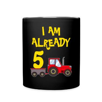5th birthday boy 5 years - Full Colour Mug - black - Front