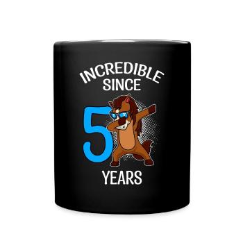 5. Geburtstag 5 Jahre - Tasse einfarbig - Schwarz - Vorne