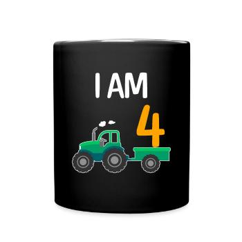 4 years Boy 4th birthday - Full Colour Mug - black - Front